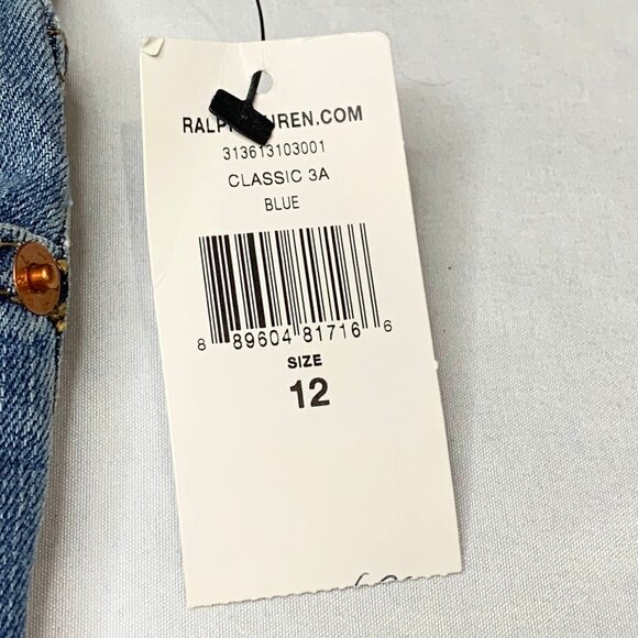 NWT VTG Y2K Polo Ralph Lauren Jeans Women's XS Blue Bowery Straight Low Rise - Picture 3 of 14